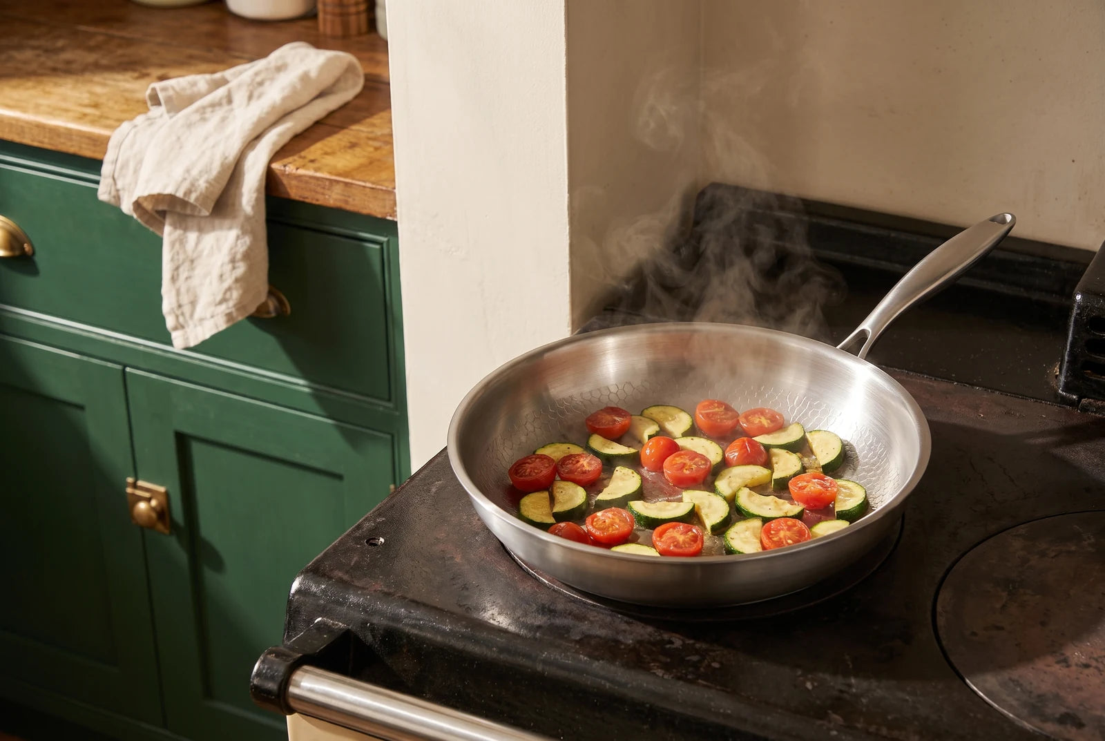 Titan pan with vegetables in a home kitchen